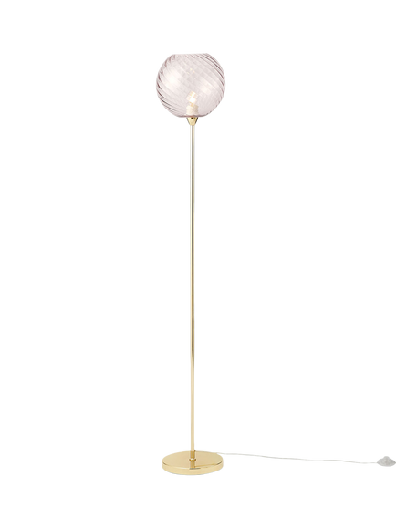 MADE Ilaria Glass Shade Floor Lamp, Pink, Pink
