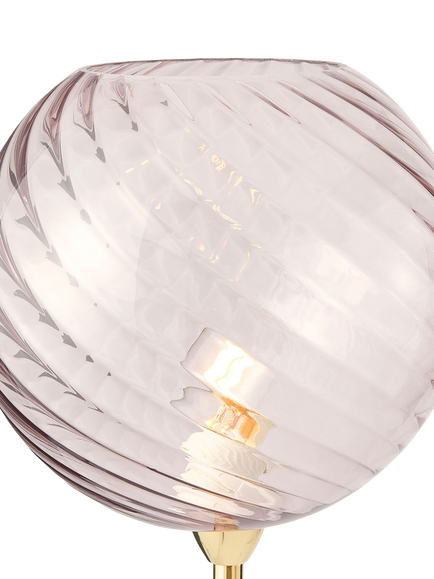 MADE Ilaria Glass Shade Floor Lamp, Pink - view 2, Pink