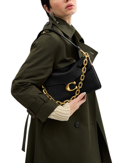 Coach Chain Tabby Leather Crossbody Bag - view 2, B4/Black