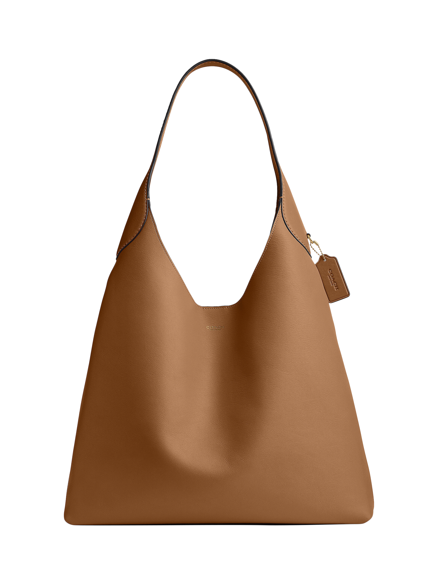 Product image 1 of 4, which shows Coach Brooklyn 39 Leather Bag, Honey Brown