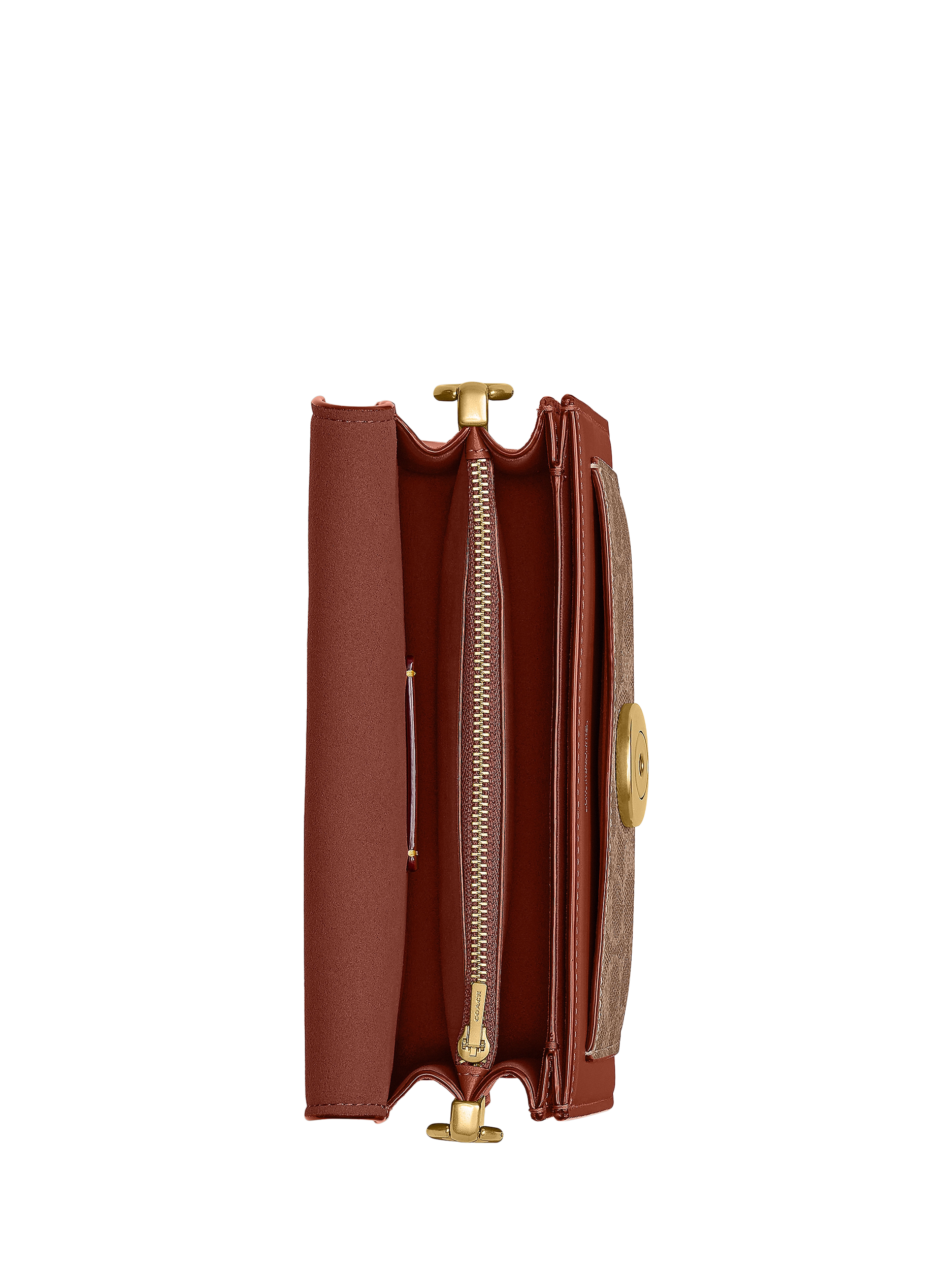 Product image 3 of 3, which shows Coach Tabby 20 Leather & Canvas Shoulder Bag, Tan/Caramel