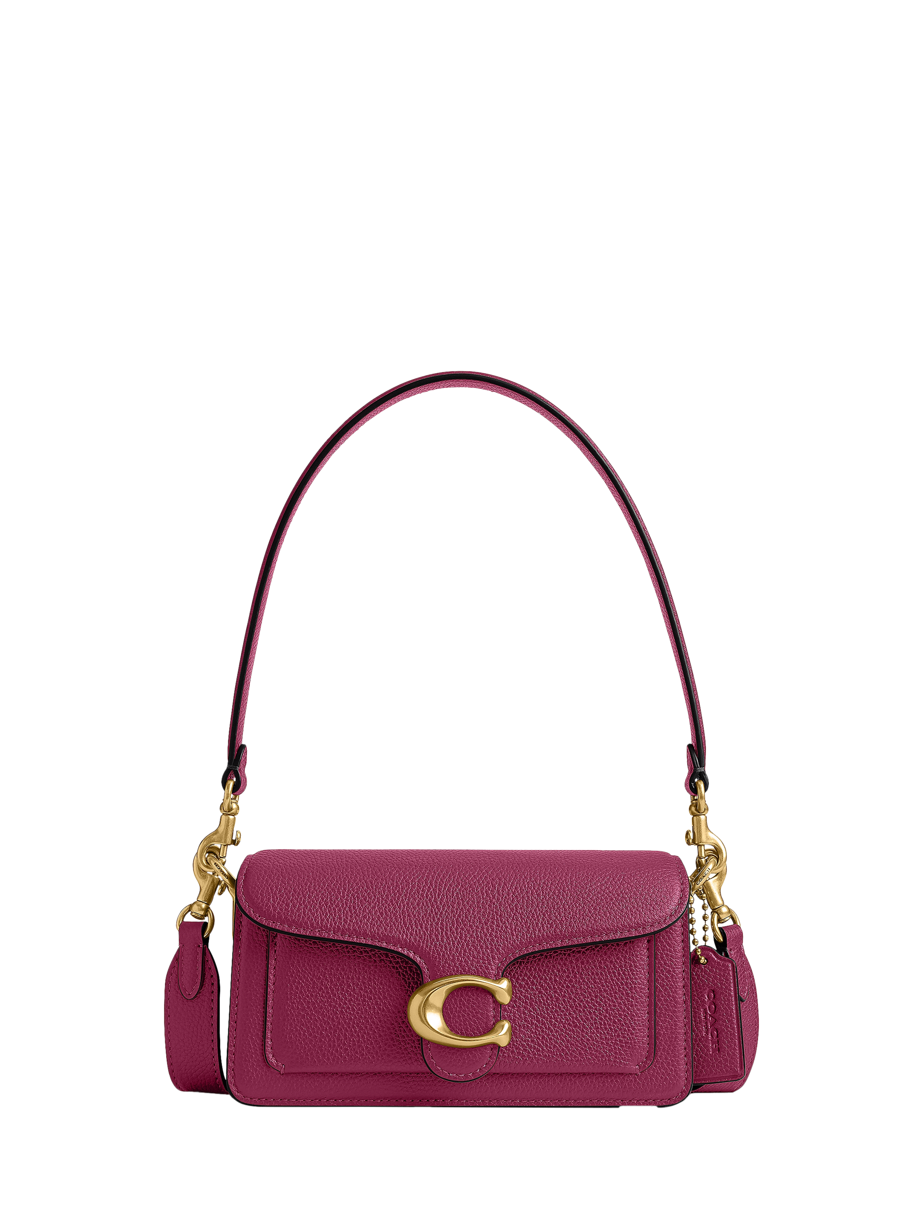 Product image 1 of 3, which shows Coach Tabby 20 Leather Shoulder Bag, Pink