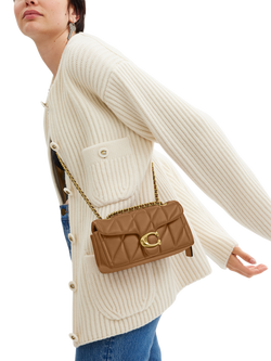 Coach Tabby 20 Quilted Leather Shoulder Bag - view 2, Honey Brown