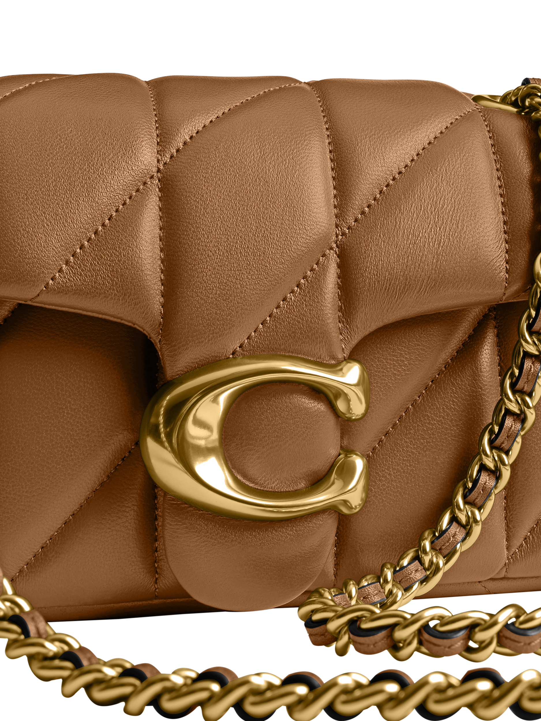 Product image 4 of 4, which shows Coach Tabby 20 Quilted Leather Shoulder Bag, Honey Brown