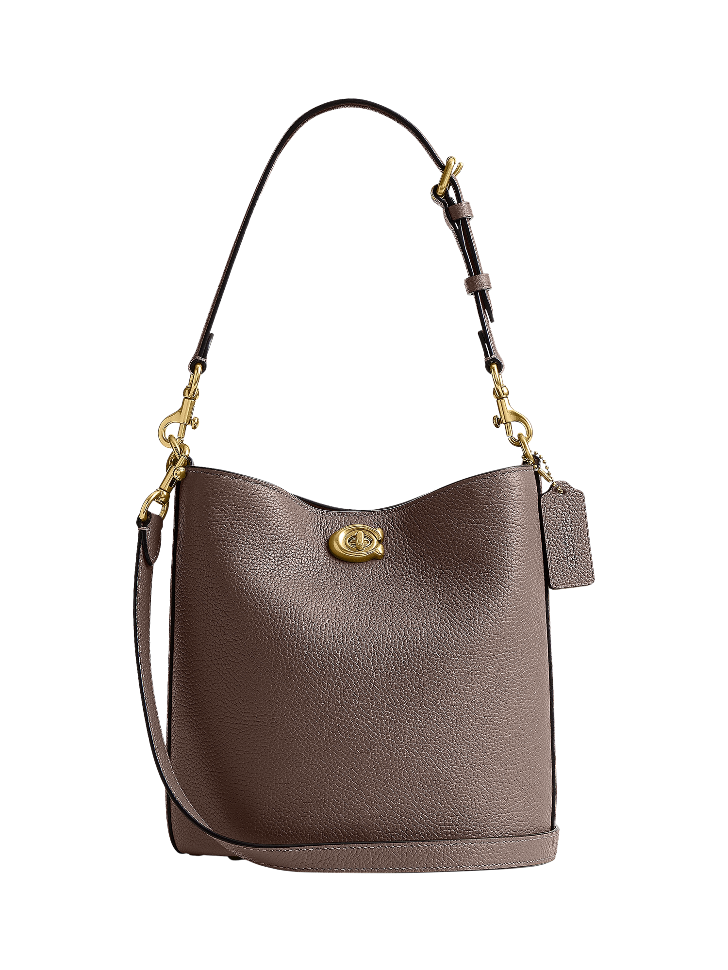 Coach Willow Soft 19 Leather Bucket Bag, Dark Stone