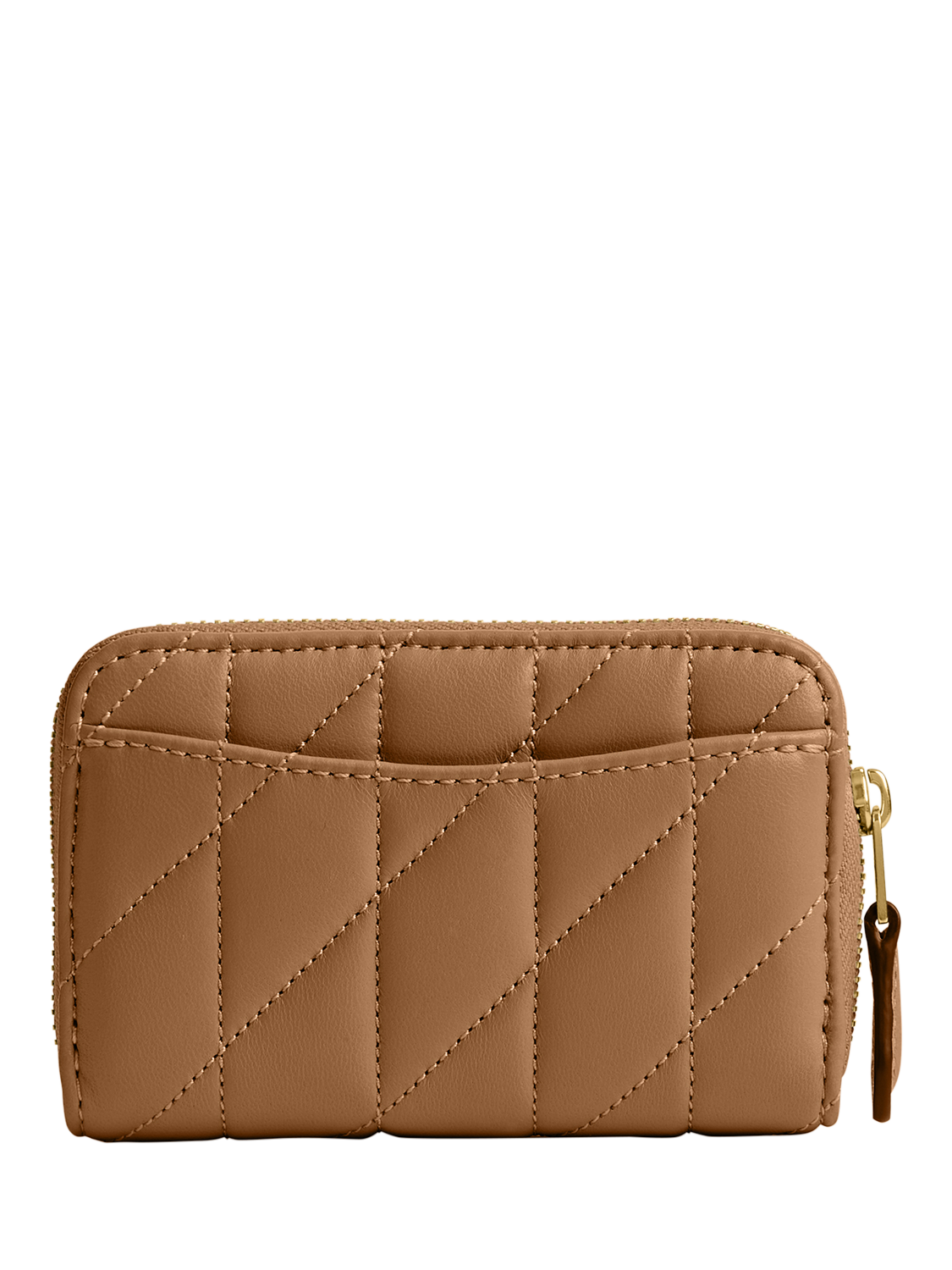 Product image 2 of 3, which shows Coach Quilted Leather Zipped Cardholder Case, Honey Brown
