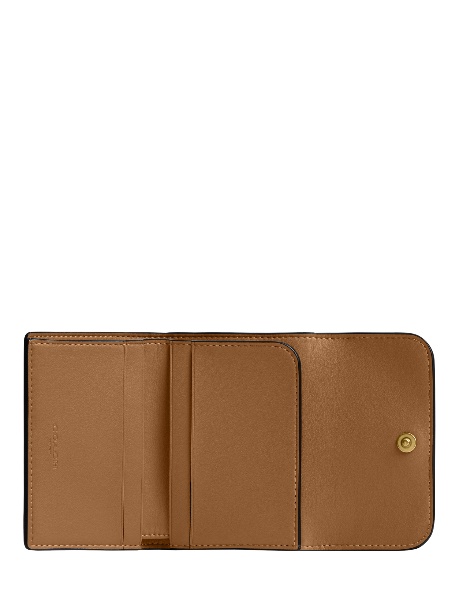 Product image 3 of 3, which shows Coach Essential Leather Card Holder Wallet, Honey Brown