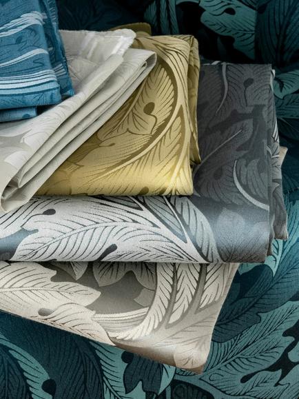 Clarke & Clarke Acanthus Jacquard Furnishing Fabric - view 2, Denim