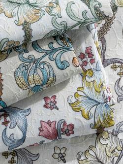 Clarke & Clarke Golden Lily Embroidered Furnishing Fabric - view 2, Linen/Blush