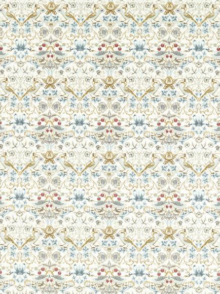 Clarke & Clarke Strawberry Thief Embroidery Furnishing Fabric, Denim, Denim