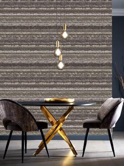 Clarke & Clarke Striatus Wallpaper - view 2, Charcoal/Gilver