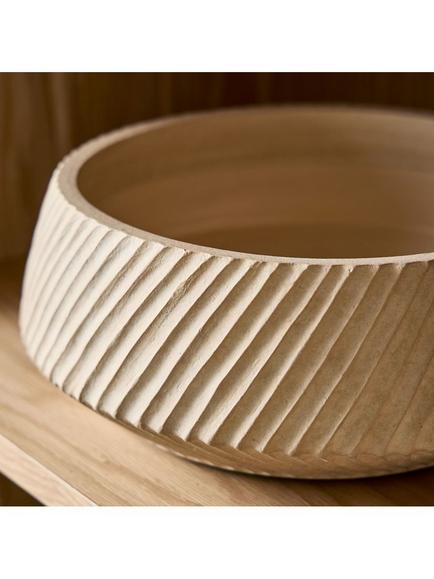 west elm Asher Ceramic Bowl, 37cm, Ivory - view 2, Natural