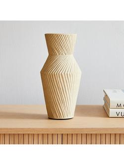 west elm Asher Ceramic Vase, H29cm, Natural