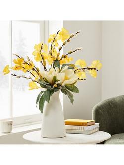 west elm Glazed Ceramic Carafe Vase, H30cm, White - view 2, Multi