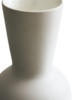 west elm Glazed Ceramic Sack Vase, H40cm, White, White