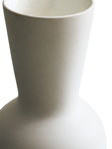 west elm Glazed Ceramic Sack Vase, H40cm, White, White