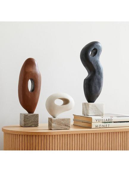 west elm Alba Arjuna Wood Sculpture, H20cm - view 2, Multi