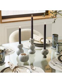west elm Kali Marble Tapered Candle Holder, H9cm, Small - view 2, Multi