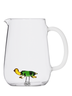 Ichendorf Milano Animal Farm Turtle Small Glass Jug, 170ml, Clear/Green, 