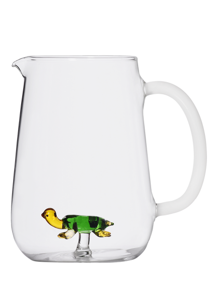 Ichendorf Milano Animal Farm Turtle Small Glass Jug, 170ml, Clear/Green, 