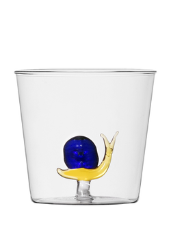 Ichendorf Milano Animal Farm Snail Glass Tumbler, 360ml, Clear/Blue, 