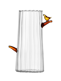 Ichendorf Milano Birds Small Glass Jug, 120ml, Amber/Clear, 