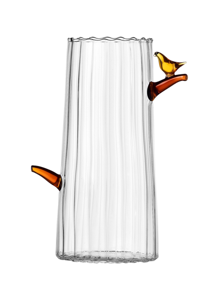 Ichendorf Milano Birds Small Glass Jug, 120ml, Amber/Clear, 