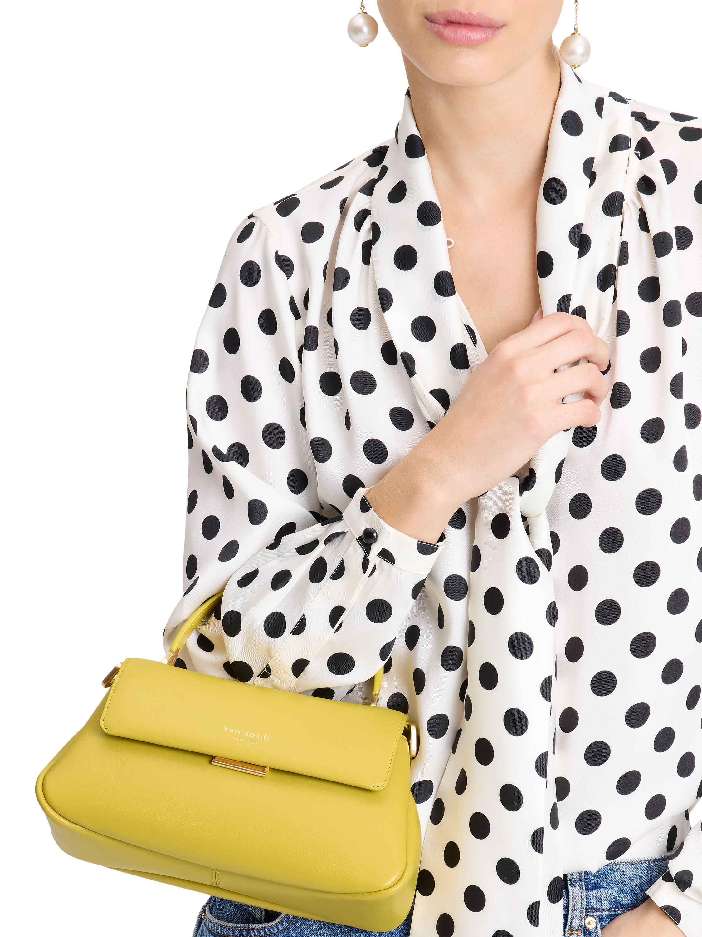 Product image 6 of 6, which shows kate spade new york Grace Fine Grain Leather Small Top Handle, Tigers Eye