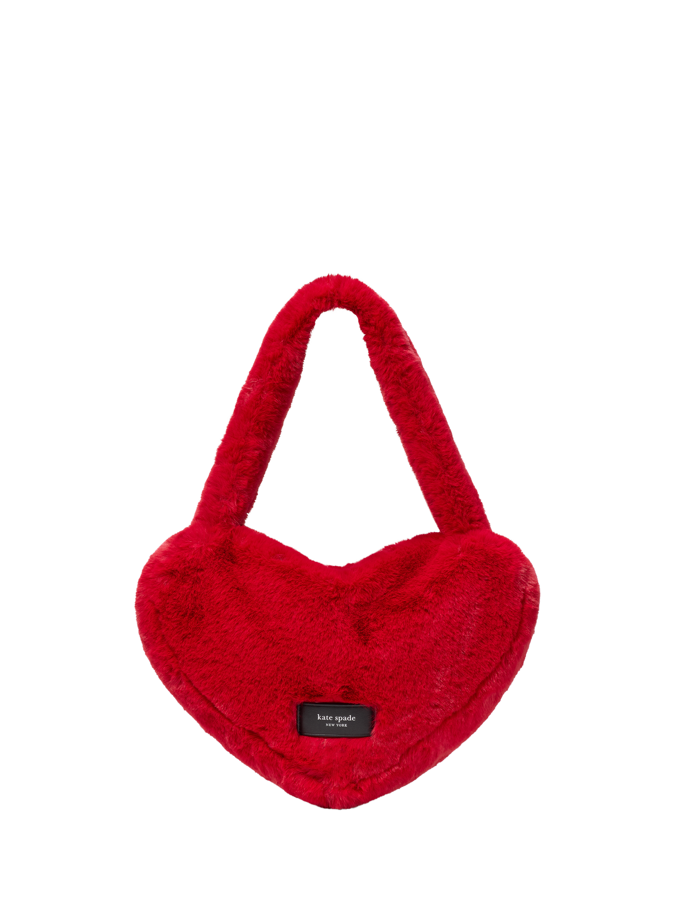 kate spade new york Luver Heart Faux Fur Tote Bag, Cherry Rouge