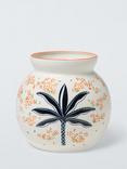 John Lewis Palm Tree Ceramic Urn Vase, H17.5cm, Multi