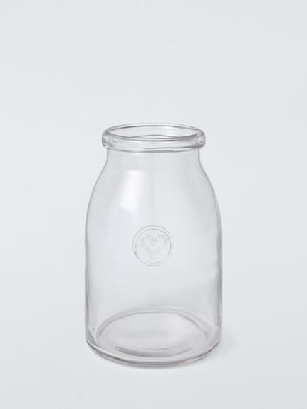 John Lewis Heart Jam Jar Vase, Clear, Clear