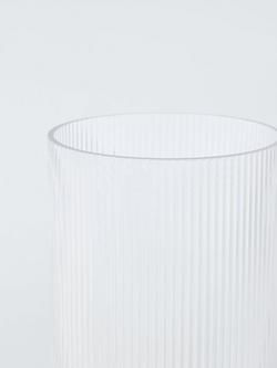 John Lewis Ribbed Glass Column Vase, H21cm, Clear - view 2, Clear