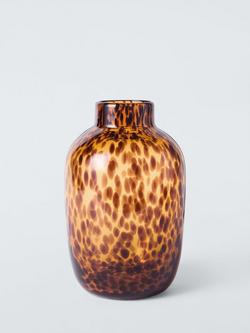 John Lewis Tall Confetti Glass Vase, H25cm, Brown, Brown