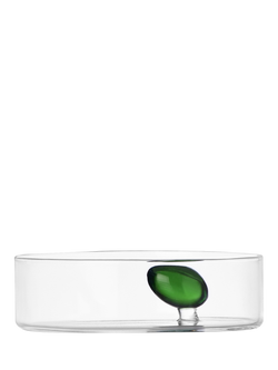 Ichendorf Milano Travasi Olive Small Glass Bowl, 12cm, Clear/Green, 