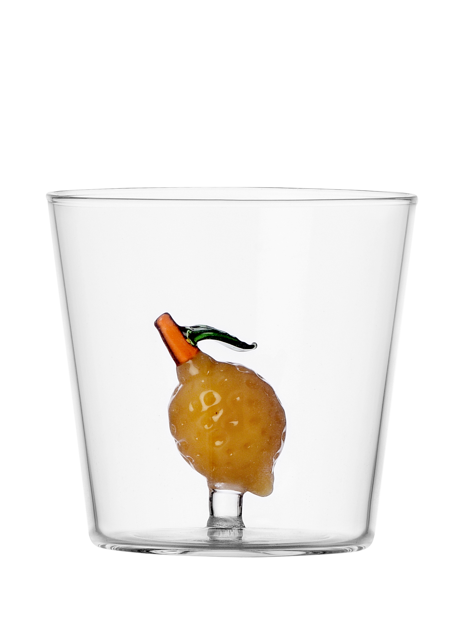 Ichendorf Milano Fruits & Flowers Lemon Glass Tumbler, 410ml, Clear/Yellow