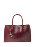 Aspinal of London Woven Leather Tote Bag, Burgundy