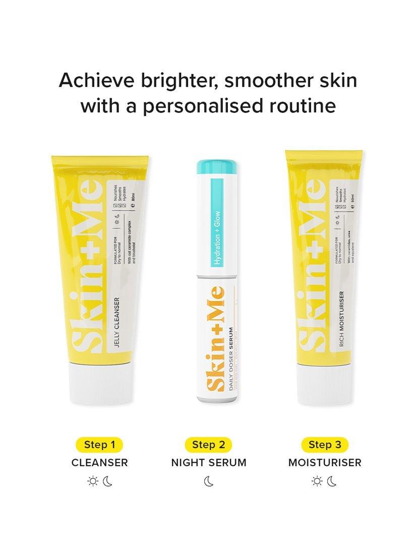 Product image 4 of 4, which shows Skin + Me Hydration + Glow Serum, for Dry to Normal Skin, with Hyaluronic-7 and Collagen Amino Acids, 12ml