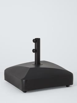 John Lewis Fillable 43kg Parasol Base Weight, Black, Grey