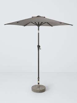 John Lewis Aluminium Wind-Up Parasol, 2.2m, Grey