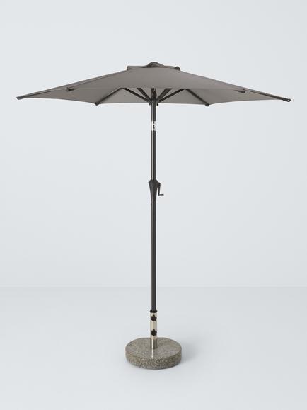 John Lewis Aluminium Wind-Up Parasol, 2.2m, Grey
