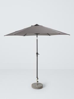 John Lewis Aluminium Wind-Up Parasol, 2.7m, Grey