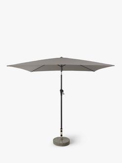John Lewis Aluminium Wind-Up Parasol, 3 x 2m, Grey