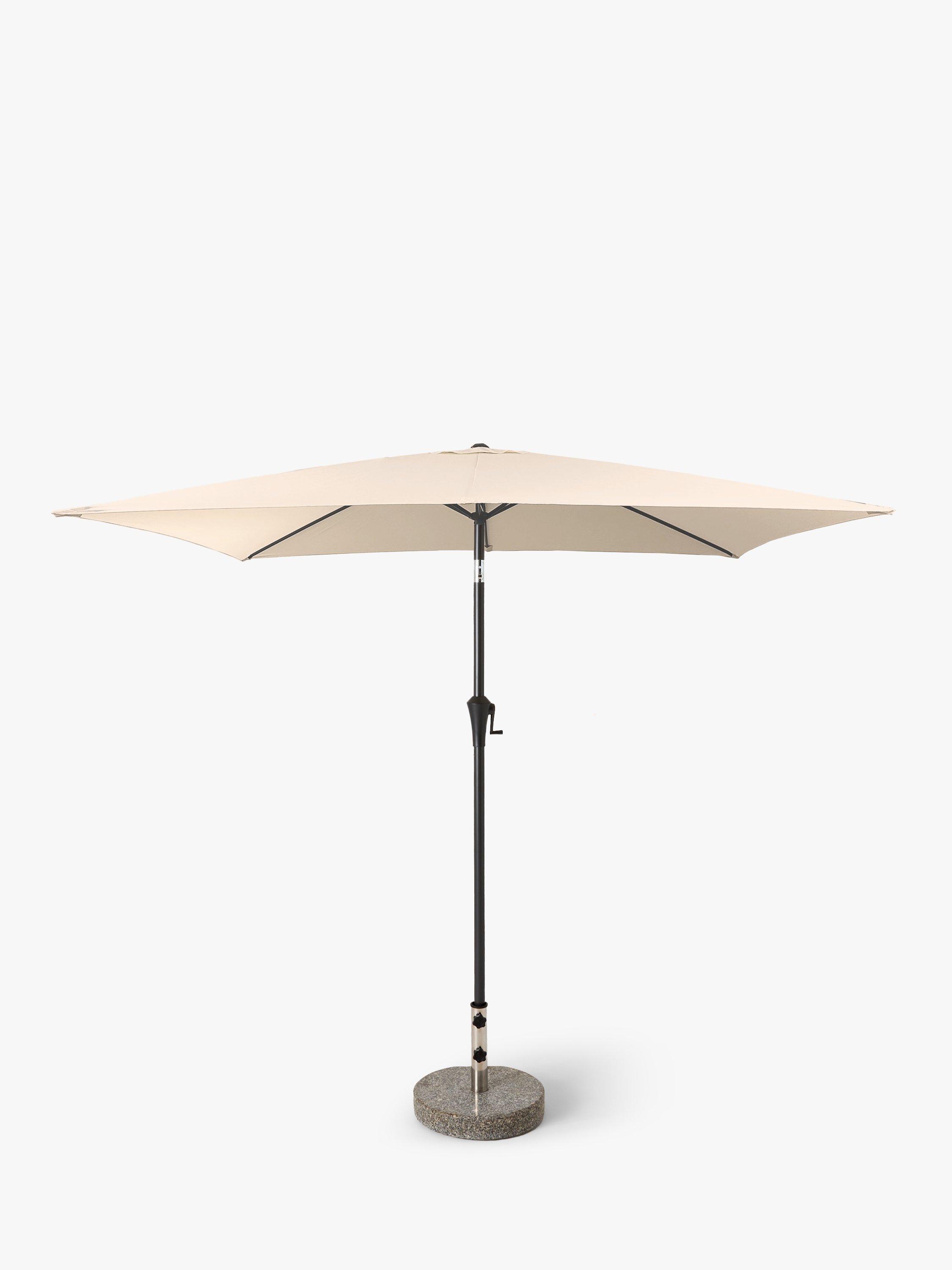 John Lewis Aluminium Wind-Up Parasol, 3 x 2m, Oyster