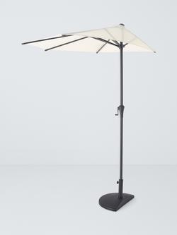 John Lewis Freestanding Balcony Parasol & Base Weight, 2.4 x 2.7m, Oyster, Oyster