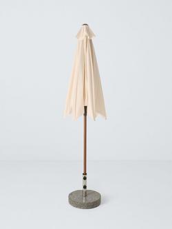 John Lewis Wood-Effect Wind-Up Parasol, 2.2m - view 2, Oyster