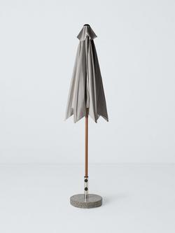 John Lewis Wood-Effect Wind-Up Parasol, 2.7m - view 2, Grey