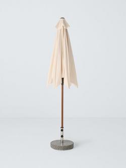 John Lewis Wood-Effect Wind-Up Parasol, 2.7m - view 2, Oyster
