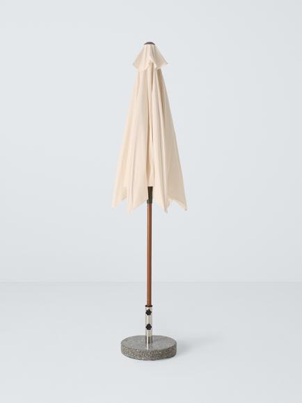 John Lewis Wood-Effect Wind-Up Parasol, 2.7m - view 2, Oyster