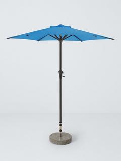 John Lewis ANYDAY Aluminium Wind-Up Parasol, 2m, Blue