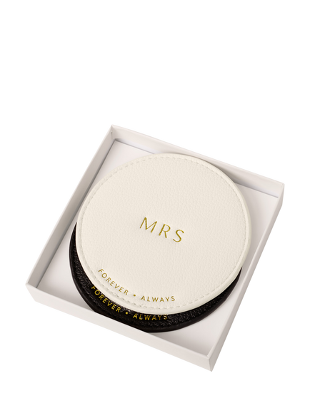 Katie Loxton Mr & Mrs Coaster Set - view 2, White